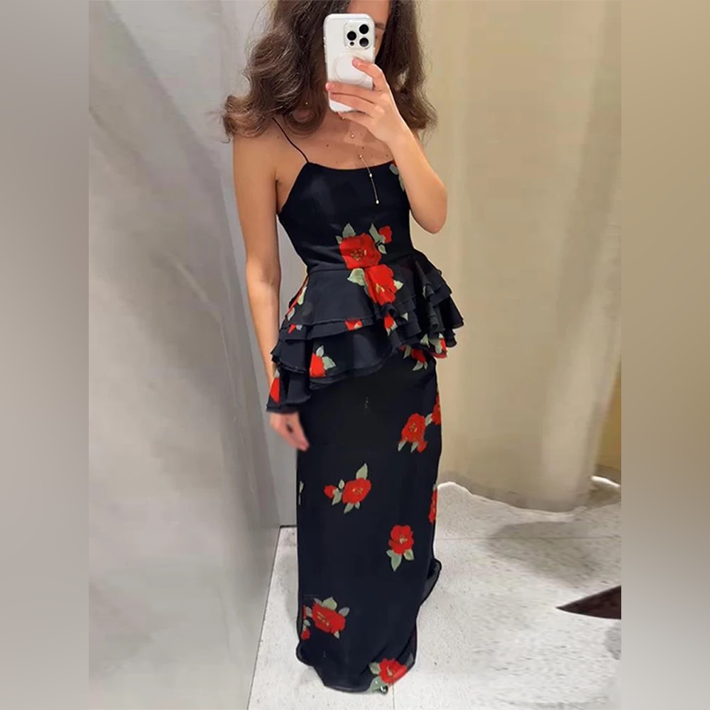 Zara Floral Print Ruffled Top - Picture 7 of 15